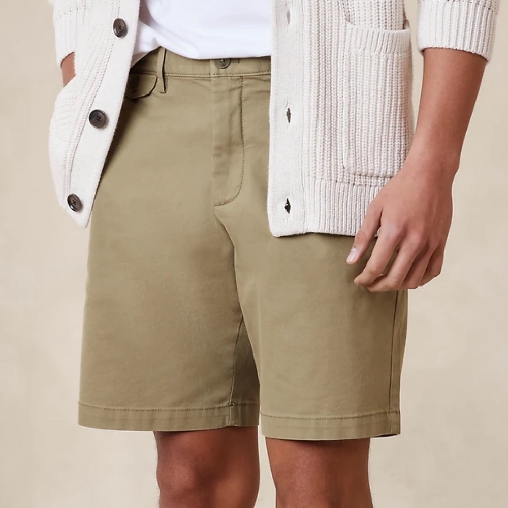 Banana Republic Mens Lived in Shorts 9" Khaki NWT